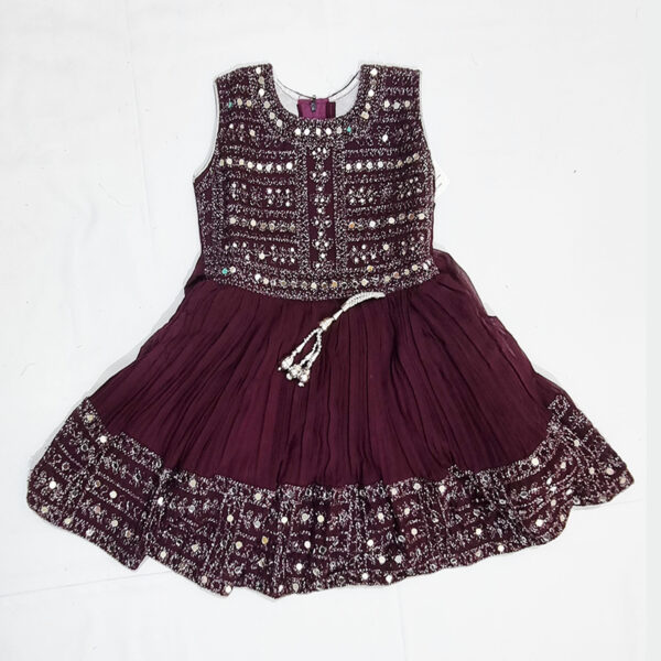 New Stylish Girls Frock maroon color